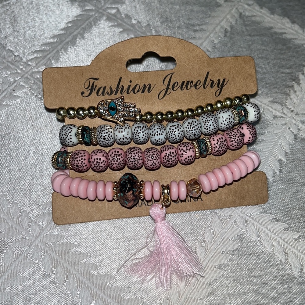 New Boho stackable stretch bead bracelets. (4)